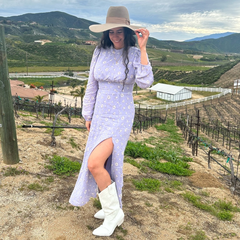 Floral Open Back Midi Dress